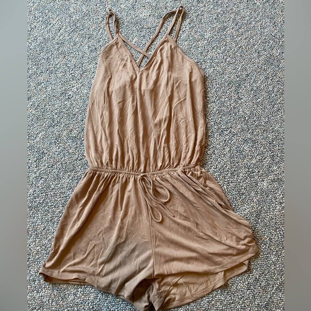 Pink Lily Nude Romper